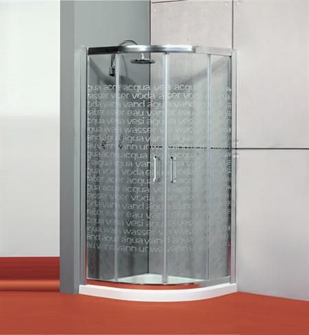 Cristalería Cristalux ducha con mampara con letras